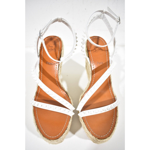 Christian Louboutin Mafaldina Zeppa 120 White Platform Wedge Sandal Heel Pump 42 - Picture 7 of 12